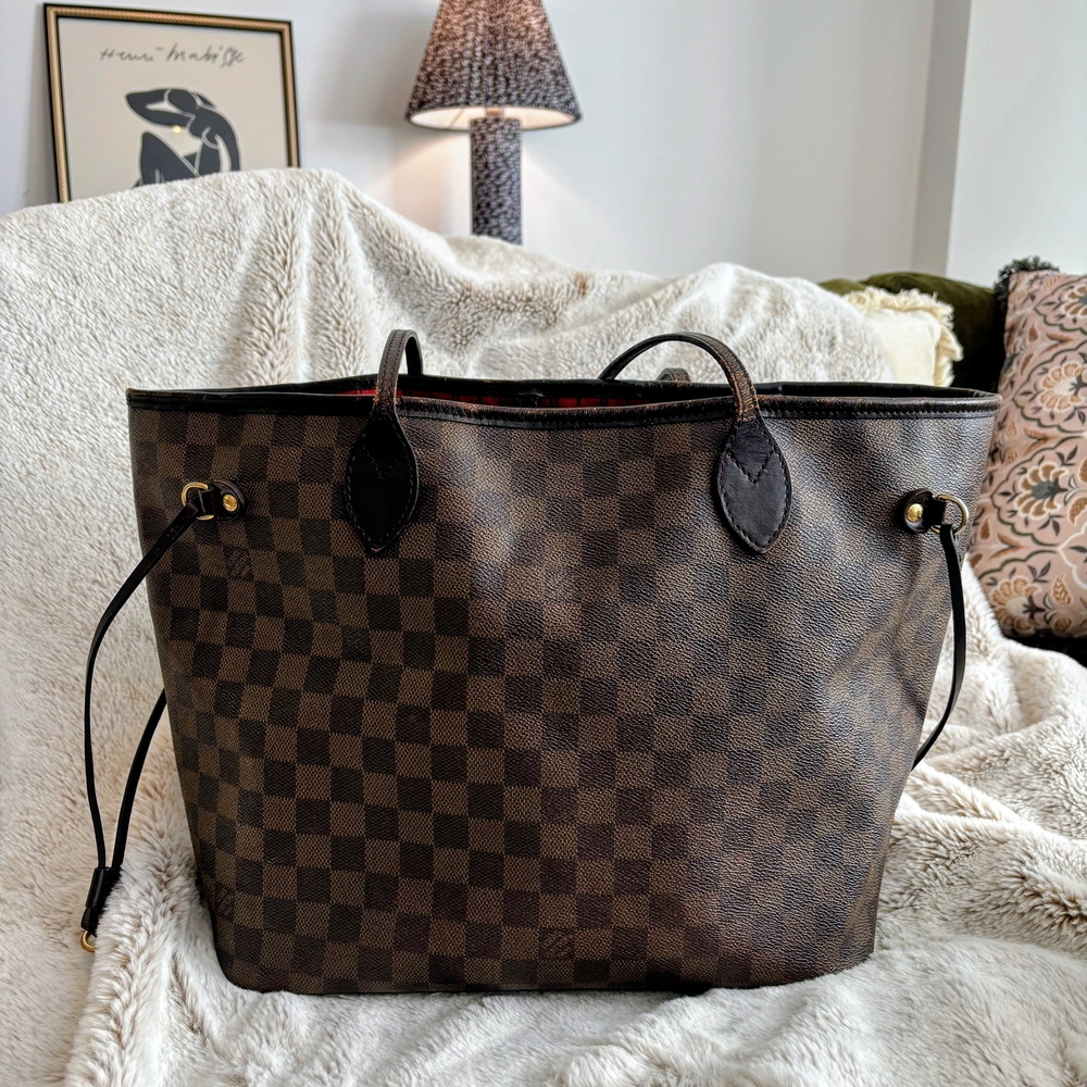 Louis Vuitton Damier Ebene Tote with Black Accents
